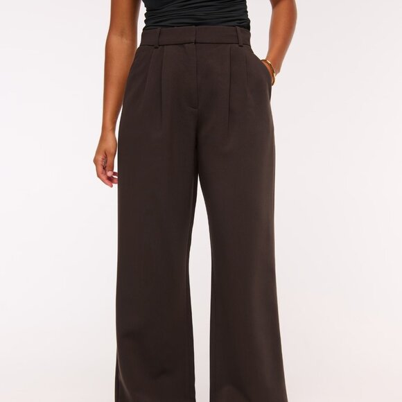 Abercrombie Curve Love A&F Sloane Tailored Wide Leg Pant - Picture 3 of 4